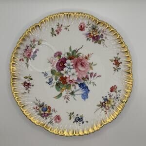 2 Hammersley Lady Patricia F Howard Bone China England Floral Gold Snack Plates